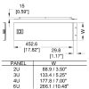 Penn Elcom R1272 dicht rackpaneel - maattekening met 6U hoogte