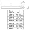Penn Elcom R8840-serie maattekening en lengtetabel