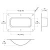 Penn Elcom W0968Z actuele maattekening met bevestigingsafstanden 136 bij 90 mm